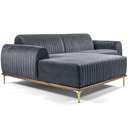 Ver imagem 1 de Sofá Chaise Molino 3 Lugares 230cm Veludo Titânio Nexta
