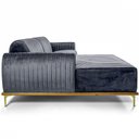 Ver imagem 2 de Sofá Chaise Molino 3 Lugares 230cm Veludo Titânio Nexta