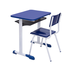 Kit Escolar Individual Mesa e Cadeira com Porta Livros Juvenil/adulto Cor Azul - 3