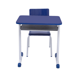 Kit Escolar Individual Mesa e Cadeira com Porta Livros Juvenil/adulto Cor Azul - 2