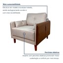Ver imagem 7 de Poltrona Linho Premium com Couro Base Madeira Maciça Inova