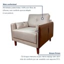 Ver imagem 4 de Poltrona Linho Premium com Couro Base Madeira Maciça Inova