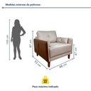 Ver imagem 3 de Poltrona Linho Premium com Couro Base Madeira Maciça Inova