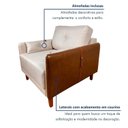 Ver imagem 6 de Poltrona Linho Premium com Couro Base Madeira Maciça Inova