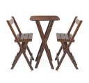 Ver imagem 1 de Mesinha Bistrô Alta com 2 Banquetas Dobravel Bares Imbuia