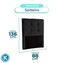 Ver imagem 4 de Cabeceira Estofada Solteiro Alice Nature Veludo Preto 88x136