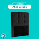 Ver imagem 5 de Cabeceira Estofada Solteiro Alice Nature Veludo Preto 88x136
