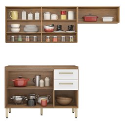 Cozinha Compacta Dama Miss com Balcão 07 Portas 02 Gavetas  - 2