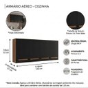 Ver imagem 2 de Armário Aéreo Mara 1,20m 4 Portas para Cozinha Cor:savana / Preto