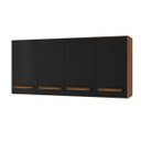 Ver imagem 3 de Armário Aéreo Mara 1,20m 4 Portas para Cozinha Cor:savana / Preto