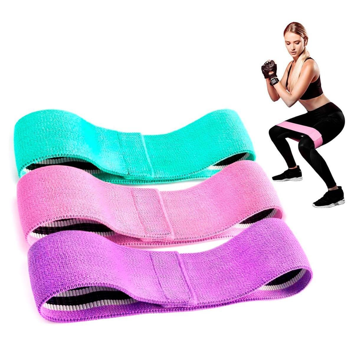 Kit 3 Hip Mini Band Pilates Yoga Fisioterapia Alongamento - 4