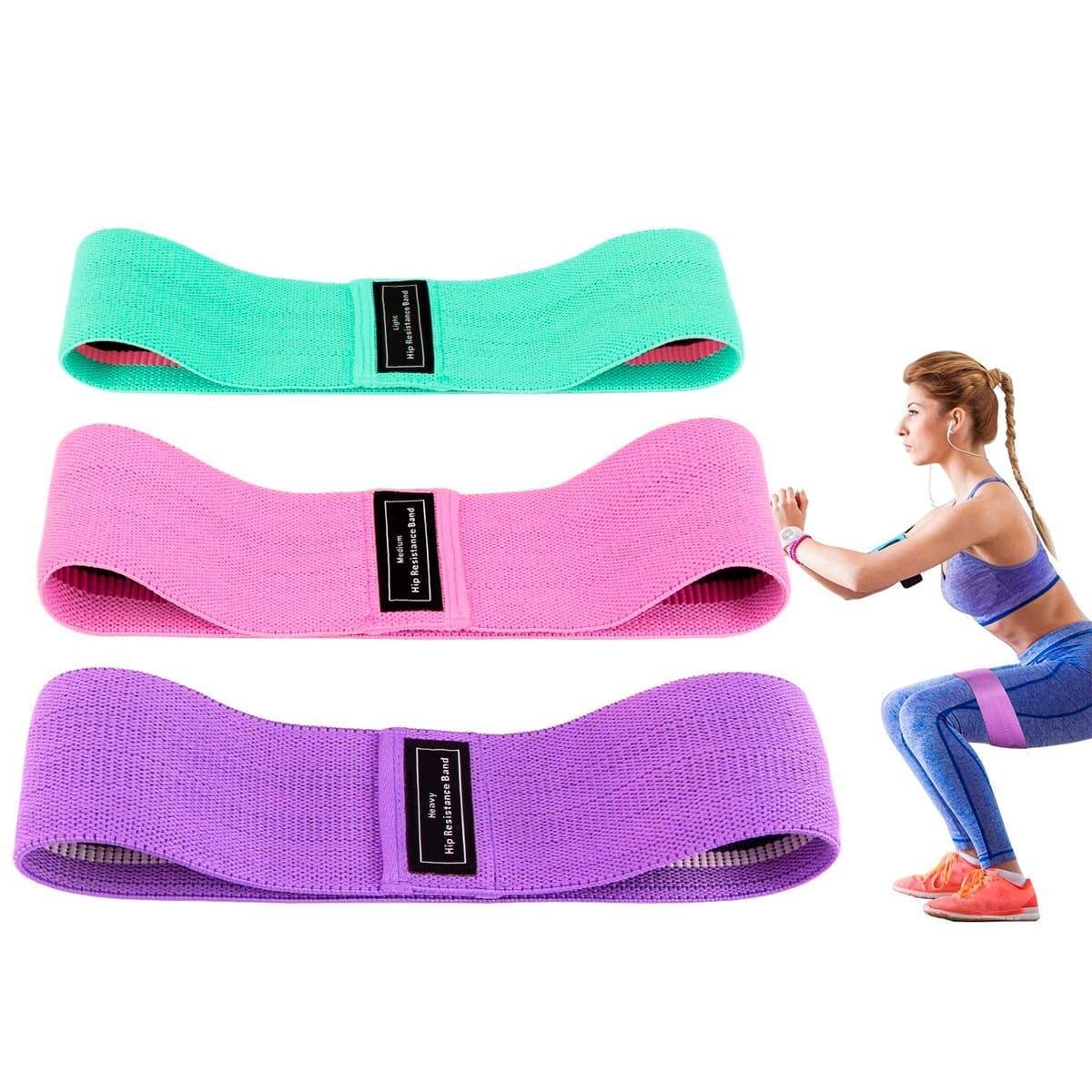 Kit 3 Hip Mini Band Pilates Yoga Fisioterapia Alongamento