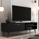 Ver imagem 1 de Rack Retrô para TV até 50 Polegadas 125cm Palito Miami Preto