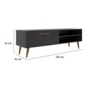 Ver imagem 2 de Rack Retrô para TV até 50 Polegadas 125cm Palito Miami Preto