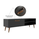 Ver imagem 2 de Rack Retrô para TV até 50 Polegadas 125cm Pé Palito Miami Preto