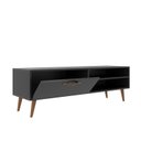 Ver imagem 4 de Rack Retrô para TV até 50 Polegadas 125cm Pé Palito Miami Preto