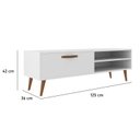 Ver imagem 2 de Rack Retrô para TV até 50 Polegadas 125cm Palito Miami Branco