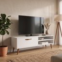 Ver imagem 1 de Rack Retrô para TV até 50 Polegadas 125cm Palito Miami Branco