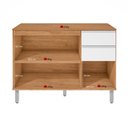 Ver imagem 5 de Cozinha Modular Compacta Armario Aereo Balcao Nina Amêndoa/Branco