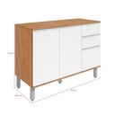 Ver imagem 2 de Cozinha Modular Compacta Armario Aereo Balcao Nina Amêndoa/Branco
