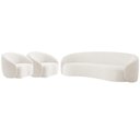 Ver imagem 1 de Kit Sofá 3 Lugares 200cm e 2 Poltronas Orgânica Luxo Recepção Amore Bouclé Cor Branco