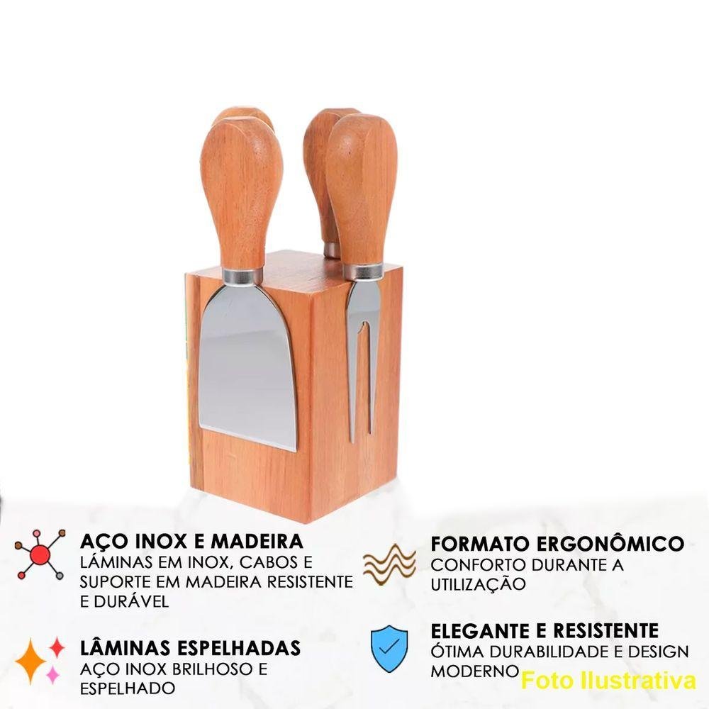 Kit 4 Facas para Queijo e Suporte Magnético - 8