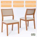 Ver imagem 7 de Mesa de Jantar com 4 Cadeiras Oiti Conjunto Bromelia 1,30 Madeira/off White/linho Cru