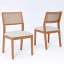 Ver imagem 6 de Mesa de Jantar com 4 Cadeiras Oiti Conjunto Bromelia 1,30 Madeira/off White/linho Cru