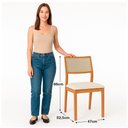 Ver imagem 3 de Mesa de Jantar com 4 Cadeiras Oiti Conjunto Bromelia 1,30 Madeira/off White/linho Cru