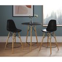 Ver imagem 1 de Mesa Bistrô Eames Eiffel Preta com 2 Banquetas Pretas de Madeira