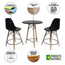 Ver imagem 2 de Mesa Bistrô Eames Eiffel Preta com 2 Banquetas Pretas de Madeira