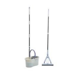 Kit mop limpeza giratório giro fit e rodo mágico mop esponja - Simplo - 1