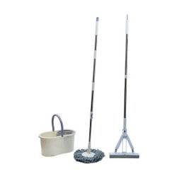 Kit mop limpeza giratório giro fit e rodo mágico mop esponja - Simplo - 4