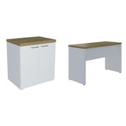 Escrivaninha Mesa Escritório com Armário Toq 2 Portas 190cm - 16