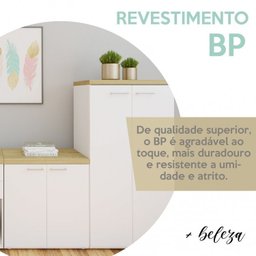 Escrivaninha Mesa Escritório com Armário Toq 2 Portas 190cm - 4