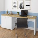 Ver imagem 1 de Escrivaninha Mesa Escritório com Armário 2 Portas Toq