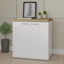 Ver imagem 7 de Escrivaninha Mesa Escritório com Armário Toq 2 Portas 190cm Branco Artany
