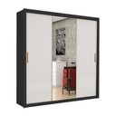 Ver imagem 2 de Guarda-Roupa Casal com Espelhos 3 Portas de Correr e 4 Gavetas 186cm Multimóveis CR35570 Preto/Off