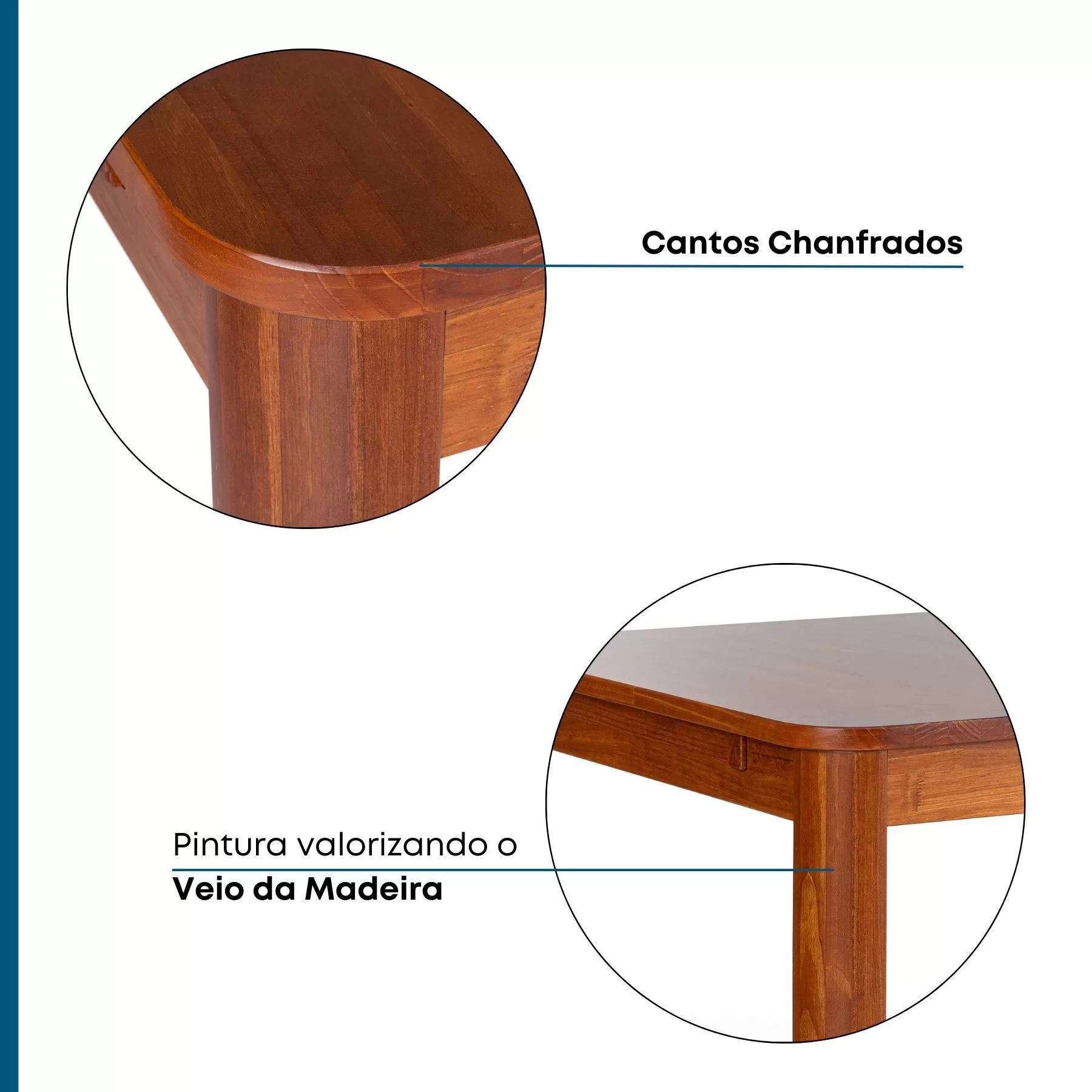 Mesa de Jantar 8 Lugares Extensível 180 a 220cm Madeira Maciça Zuzu  - 10