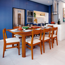 Ver imagem 7 de Mesa de Jantar 8 Lugares Extensível 180 a 220cm Madeira Maciça Zuzu