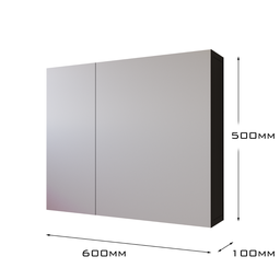 Conjunto Banheiro Espelheira Klein Gabinete Premium para Pia de Coluna - Jm3 Móveis:esp.preto-nature - 6