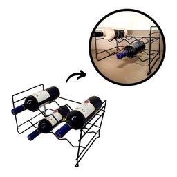 Adega Vinhos Empilhável 8 Un Mini Aramado Aço Rack Garrafas - 1