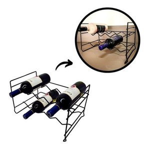 Adega Vinhos Empilhável 8 Un Mini Aramado Aço Rack Garrafas