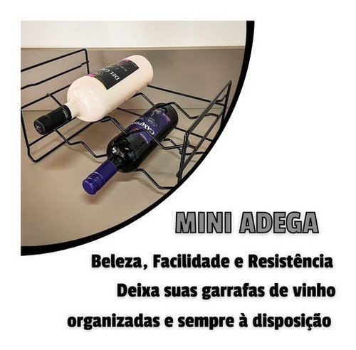 Adega Vinhos Empilhável 8 Un Mini Aramado Aço Rack Garrafas - 5