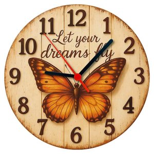 Relógio de Parede - Borboleta(64) -efeito 3d -25x25x2cm