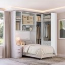 Ver imagem 2 de Quarto Modulado Solteiro 4 Peças Altezza Clean Belmax:Branco