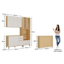 Ver mais imagens de Cozinha Compacta 100% MDF 4 Peças com Bancada e Torre Quente 190cm Aura Luciane Móveis