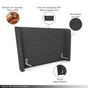 Ver imagem 3 de Cabeceira Design para Cama Queen Torres Pés em Madeira Linho Chumbo G91 - Gran Belo