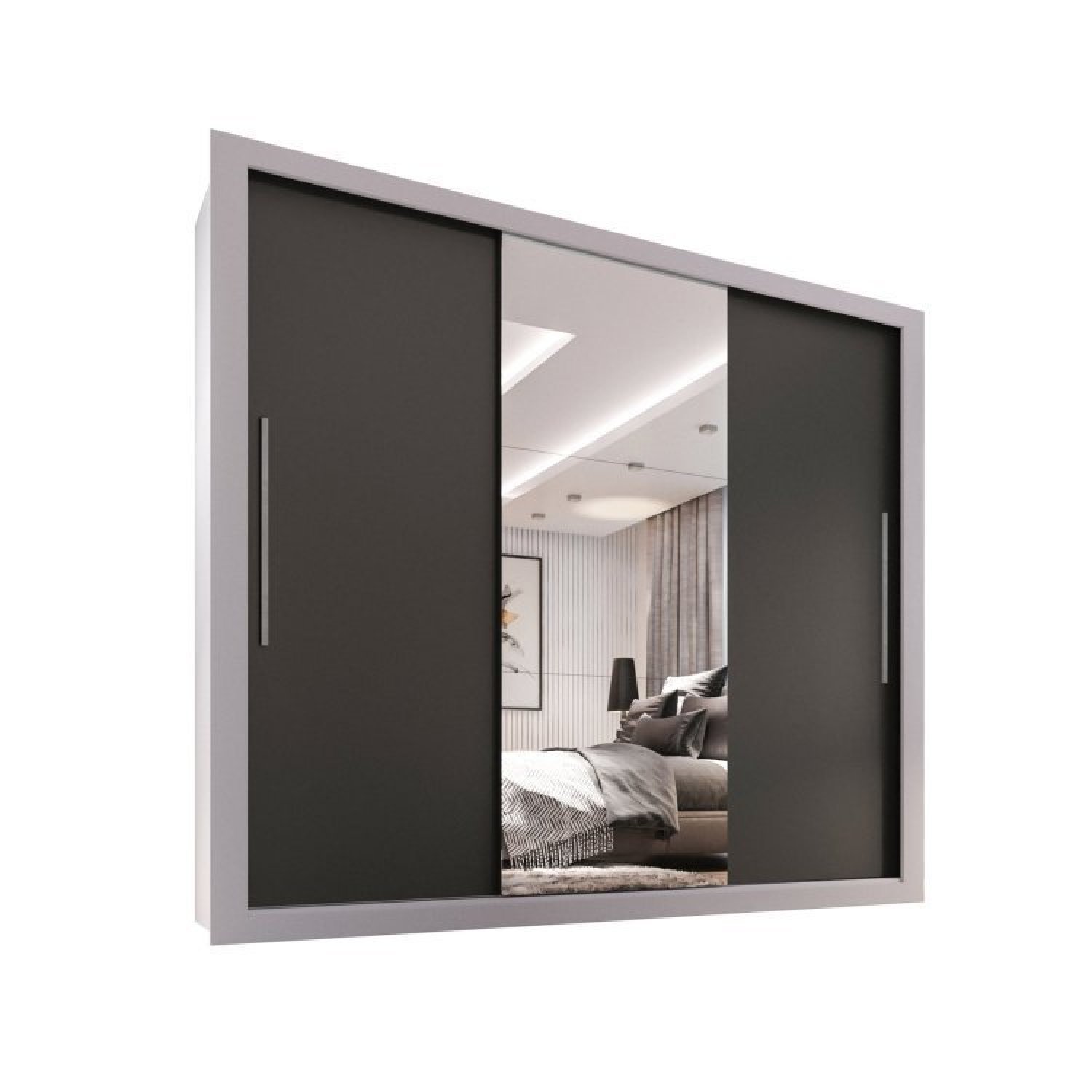 Quarto Completo Guarda com Espelho Roupa e Beliche Sallêto Móveis - 3