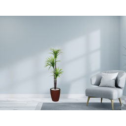 Planta Artificial Árvore Yucca 1,50m 3 Folhas Kit + Vaso E. Marrom 32cm - 2